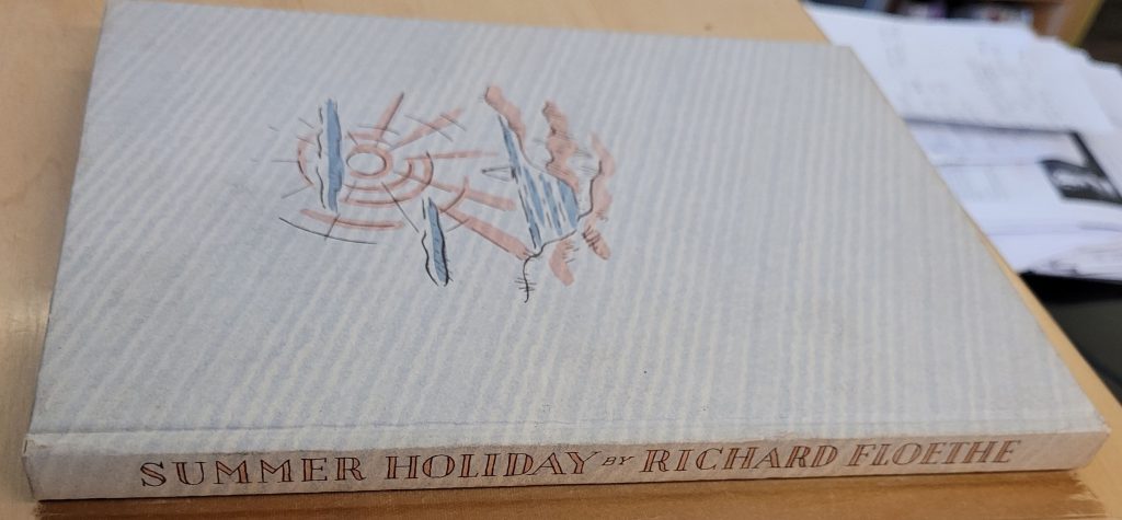 Front cover and spine of Richard Floethe's wordless novel, Summer Holiday