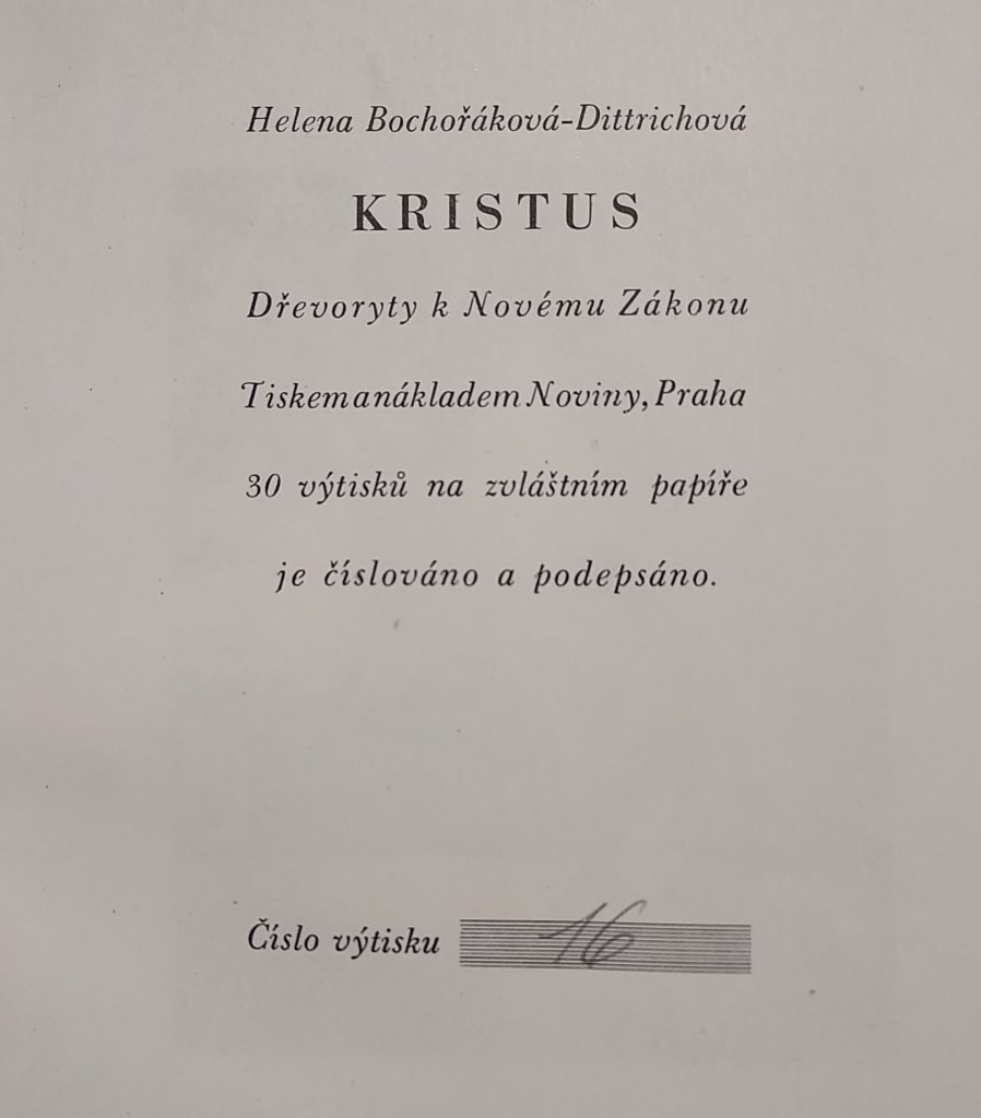 Bochorakova-  Kristus -  showing Limited edition with numbered limitation page.