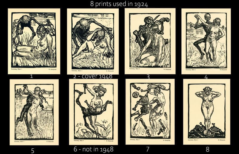 Showing all 8 plates of Budzinski's 1924 wordless story, Totentanz.