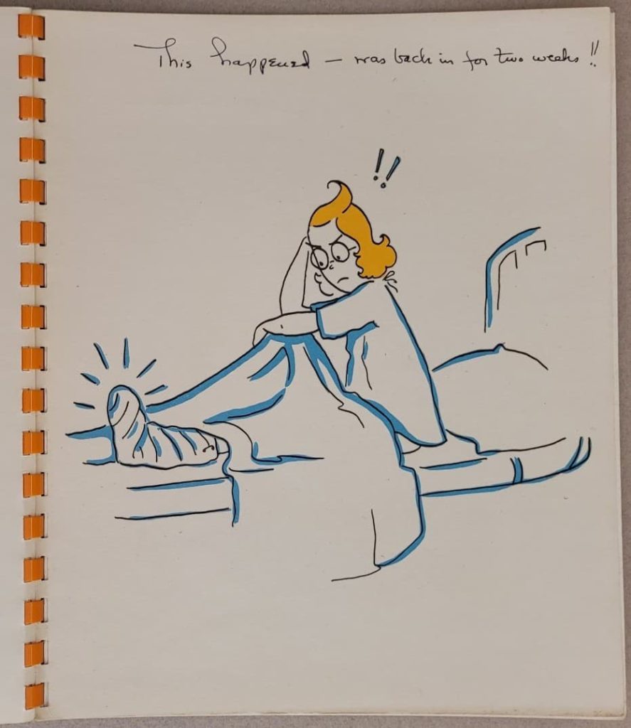 Betty Bacon Blunt’s handwritten note on
the last page of her wordless novel, Oh Doctor!.