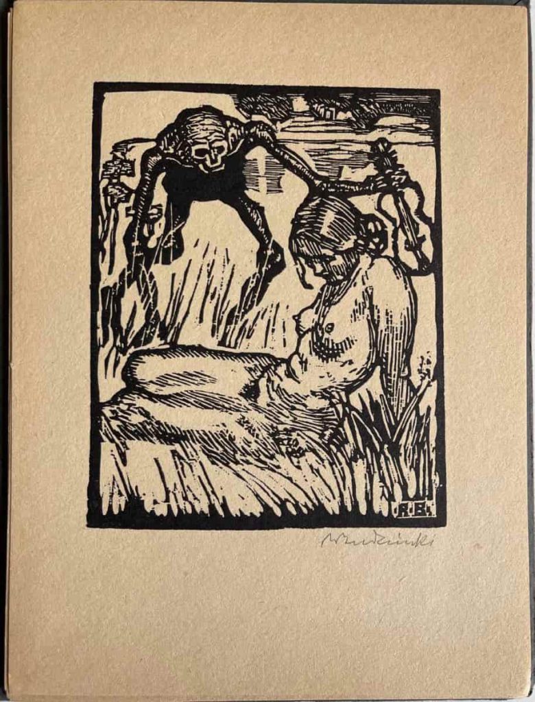 The first image of Robert Budzinski's 1948 Der Sieg
des Lebens. All six images are signed in pencil.