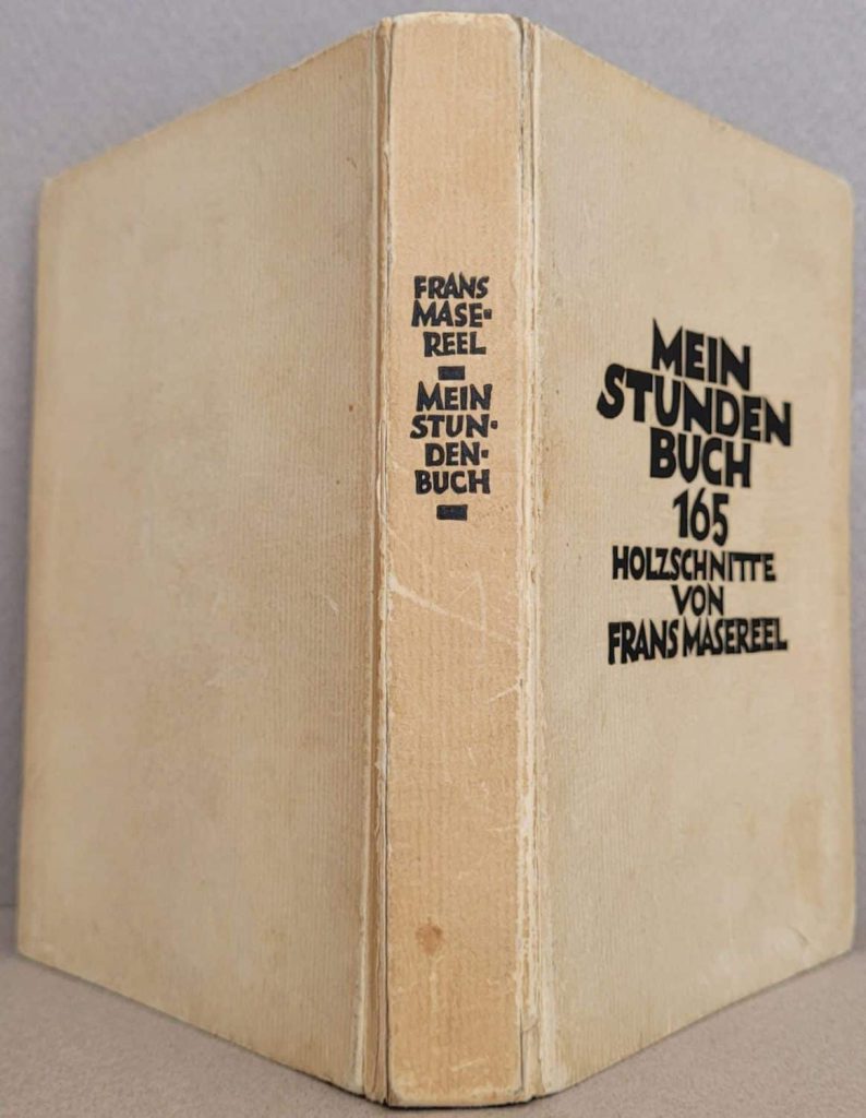 Wolff Trade edition of Masereel’s woodcut novel, Mein Stundenbuch with a card cover.