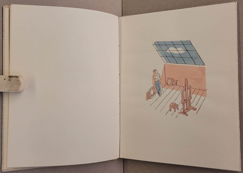 1st image of Richard Floethe's wordless novel,
Summer Holiday. All images printed recto.