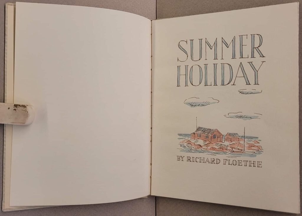 Title page of Richard Floethe's
wordless novel, Summer Holiday.