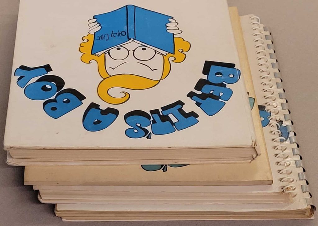 Comparison of thicknesses of Betty Bacon Blunt's 4 editions of Bet It's a Boy.