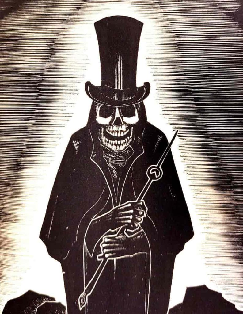 Detail from the last image of Lynd Ward's 1929 wordless woodcut novel, Gods' Man.