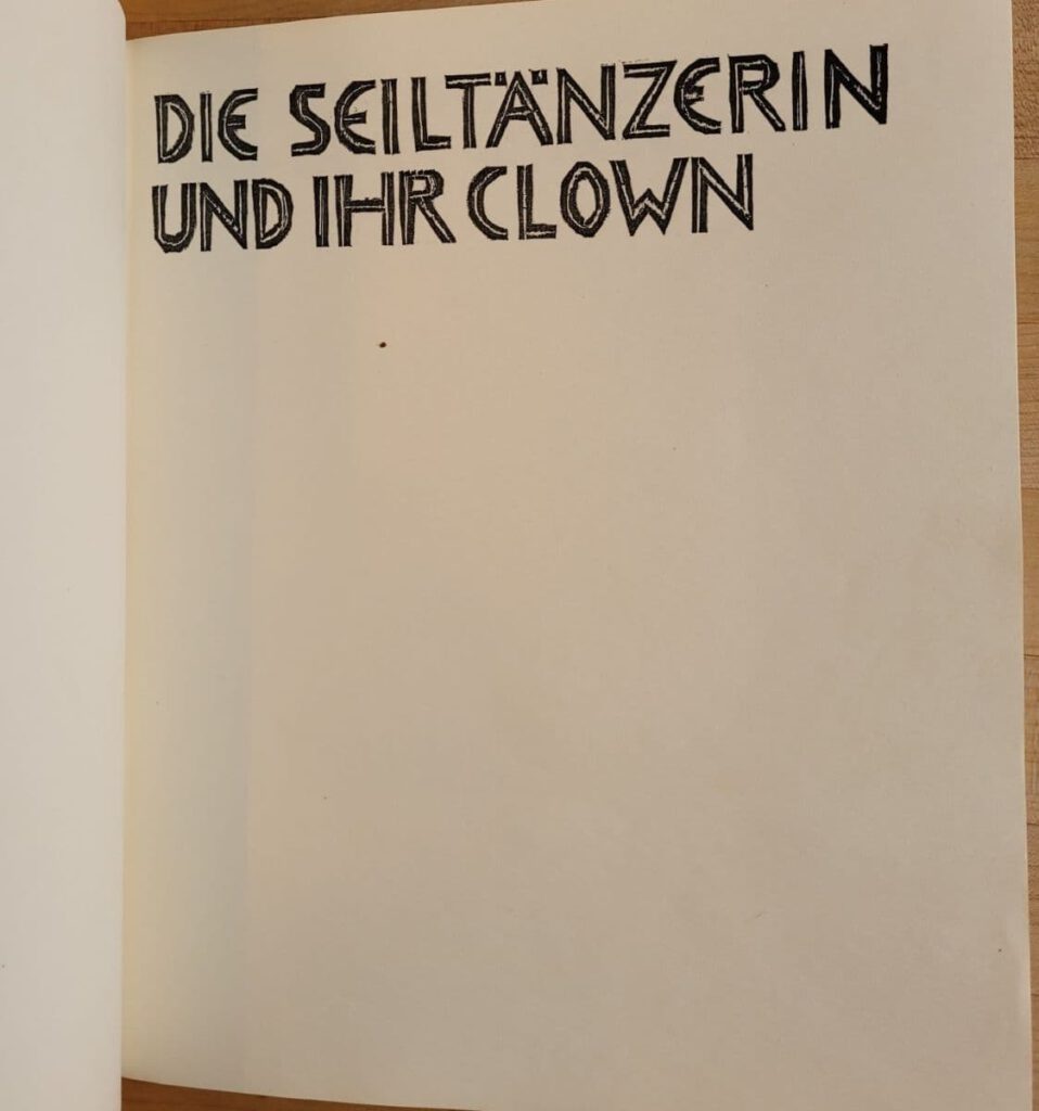 Title page of Gothein's 1949 Die Seiltänzerin Und Ihr Clown.
