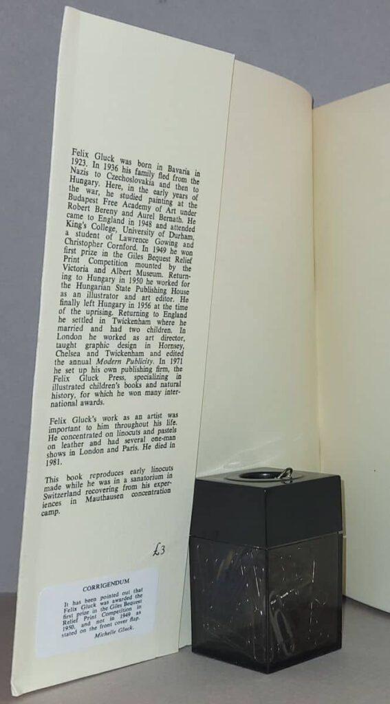Inside front flap to Felix Gluck's 1986 wordless novel, When We Are Together Again.