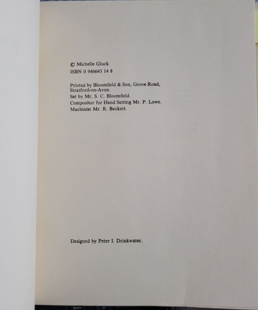Publication page to Felix Gluck's 1986 wordless novel, When We Are Together Again.