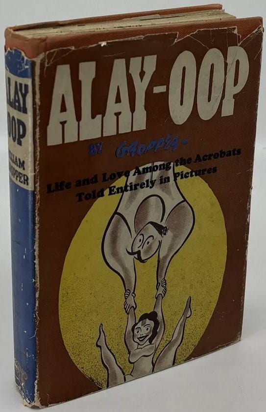 Front cover of dust jacket of Gropper's 1930 wordless novel, Alay-oop. Image credit: pigseyebooks.