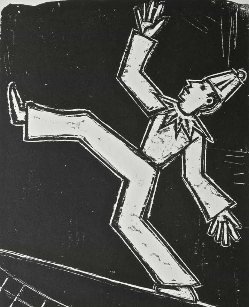 Detail from Gothein's 1949 wordless novel Die Seiltänzerin Und Ihr Clown.