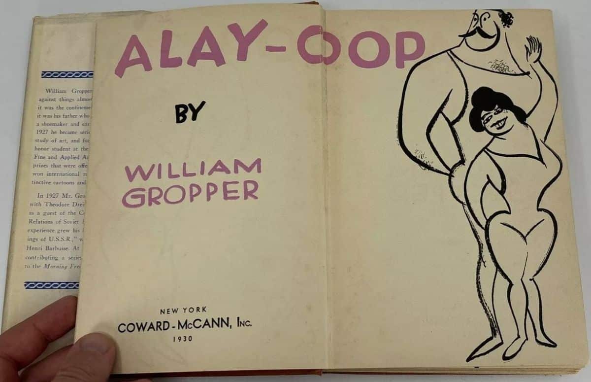 Title pages of Gropper's 1930 wordless novel, Alay-oop. Image credit: pigseyebooks