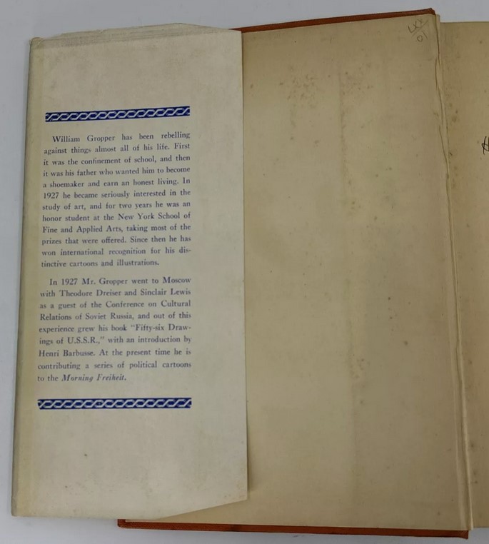 Front inside flap of Gropper's 1930 wordless novel, Alay-oop. Image credit: pigseyebooks