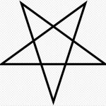 Inverted 5 point pentagram shown with two points up.