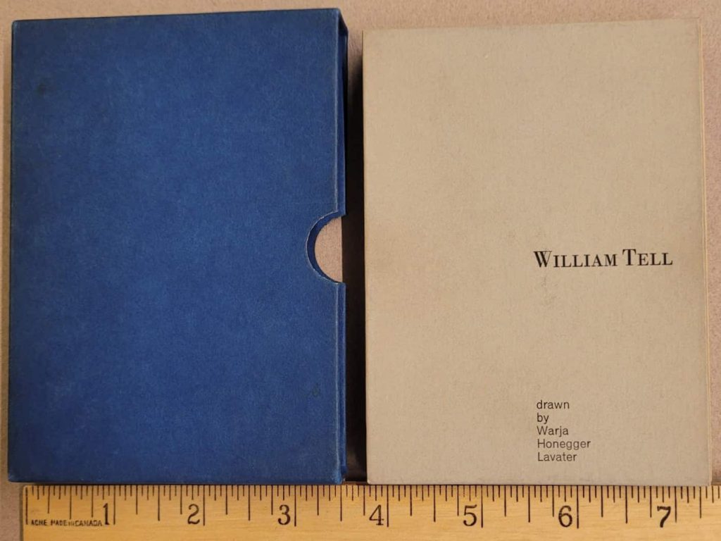 Slipcase and the book for Lavater's wordless story, William Tell.