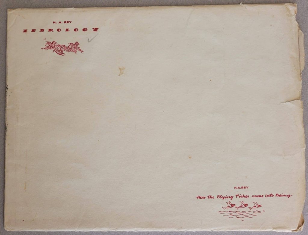 Envelope accompanying H. A. Rey's 3rd impression of his wordless novel, Zebrology.